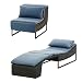 Produktbild Westfield Outdoors Shell Gartenliegestuhl und Normaler Stuhl 2 in 1 in Rattan mit gepolstertem Kissten