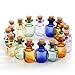 TOPZEA 45 Pcs Tiny Spell Jars, Colored Mini Glass Cork Bottles Decorative Square Cute Wishing Bottles Little Glass Vials With Corks Stoppers for Party Favor, DIY Crafts, Halloween Fairy Garden Decor