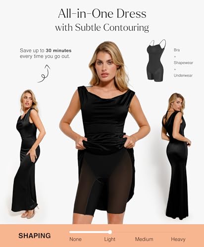 Image of Popilush Shapewear Maxi Dress Sleeveless Long Formal Dresses