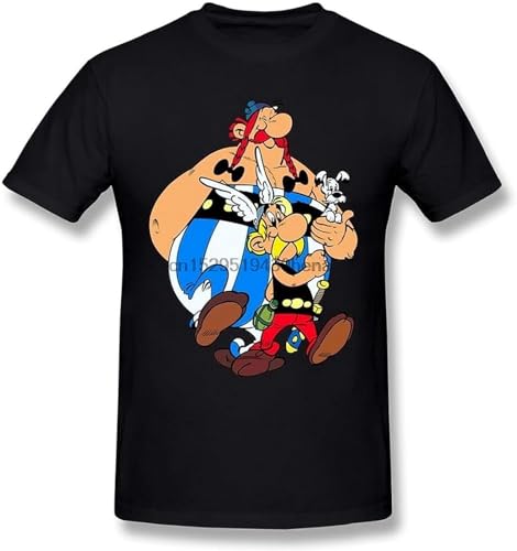 MINIOEM Asterix - Maglietta Asterix e Obelix, Nero , XL