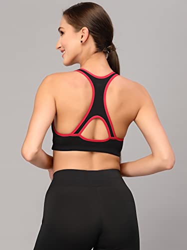 Image of Style Quotient Adults-Women Black Solid Sports Bra