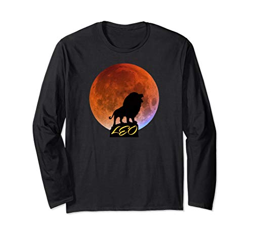 August King Lion Leo T-shirt Art-Moon August Leo Birthday Long Sleeve T-Shirt