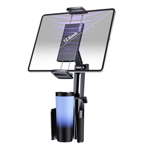 Cup Holder Tablet Mount for iPad: Car Cup Holder Tablet Stand with Adjustable Arm for Truck Compatible with iPad Pro Air Mini | Galaxy Tab | Kindle Fire HD or Other 4.7-12.9" Devices