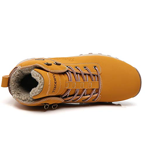 Image of TSIODFO Fashion Men Boots Winter Waterproof Outdoor Hiking Shoes Leather