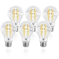 ORALUCE LED Edison Light Bulb 60 Watt Equivalent E26, Vintage Clear Light Bulbs 6W 2700K Warm White 700 Lumen, A19 LED Filament for Ceiling Light Fixture, Non-dimmable, 6 Pack