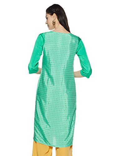 Image of Rangriti Mint Green Straight Viscose Kurta for Women