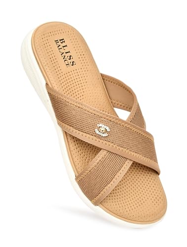 Image of BLISS BALANCE Super Soft Ortho Care Bounce Back Anti-Skid Doubleu Flip-Flops for women's /Grils-Slippers /Doctor Chappal & Footwear-Women's /GirlsBB942