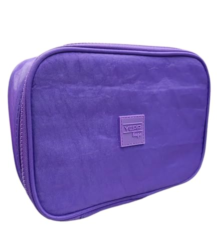 Estojo Box Escolar Grande Espaçoso Organizador Feminino Masculino Nylon (Roxo)