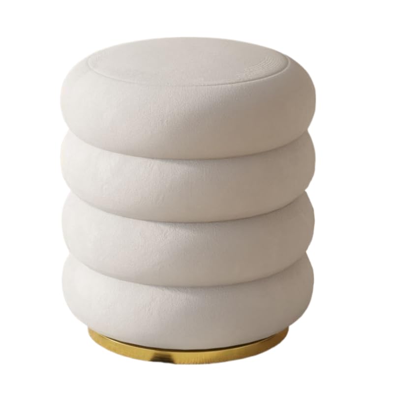 Taburete de tocador de maquillaje con almacenamiento, taburete redondo con compartimento oculto para maquillaje y artículos esenciales de belleza