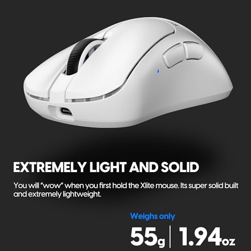 Image of Pulsar Gaming Gears - Xlite v3 Medium Wireless Gaming Mouse, Ultra Lightweight 1.94 oz (55 g), Ergonomic, Optical Switches, PAW3395 Optical Sensor (Medium, Wireless, White)