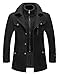 Produktbild Herren Wintermantel Wolle Winter Kurzmantel Mittellang Wollmantel Abnehmbare Doppelkragen Kurz Winterjacke Für Business Freizeit Freien Slim Fit Jacke (Color : Noir, Size : XL)