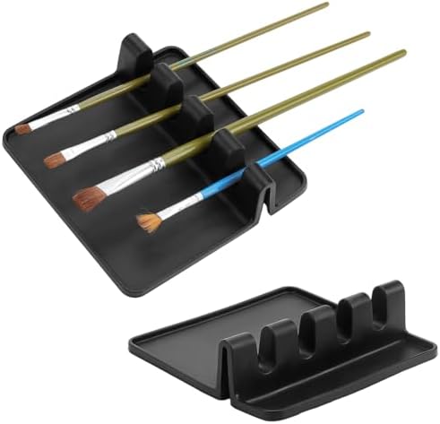 AHANDMAKER Paquete de 2 soportes de silicona para pinceles de pin...