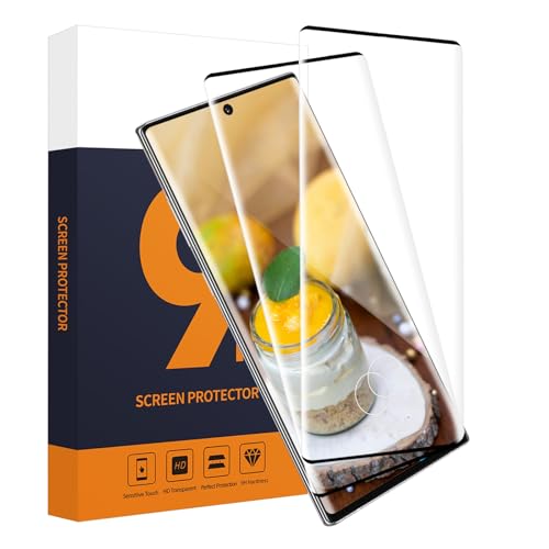 Carantee 2 Pièces Verre Trempé pour Samsung Galaxy Note 10, Tactile sensible Protection Écran, Dureté 9H, Anti-Taches, Bords noirs incurvés 3D, 0.33mm Grande clarté Samsung Note 10 Vitre Protection