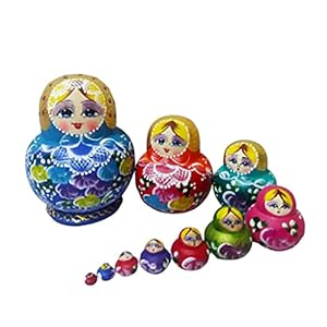 LYLY 10 Stks Rusland Nesting Poppen voor Kids Russische Nesting Wensen Poppen Matroesjka voor Kids Kerst Home Kamer…