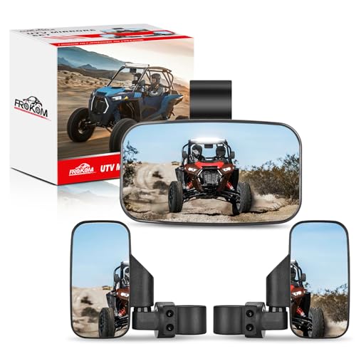 Image of Frokom UTV Rearview Side Mirrors And Center Mirror fit 1.6 inch to 2 inch Roll Bar Cage,Adjustable UTV mirrors Compatible with Polaris RZR, Yamaha Rhino Kawasaki Honda Pioneer Talon Arctic Cat