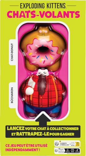 Asmodee - Chats-Volants - Pack 2 Chats n°1 - Jeu de Société Fun Famille & Enfants dès 8 Ans - Lancer, Attraper & Relever des Défis - Jeu de Cartes 2+Joueurs - par Exploding Kittens - en Français