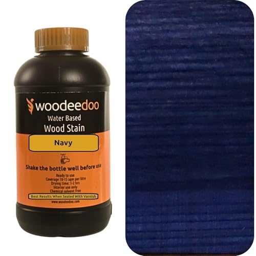 WooDeeDoo Water Based Wood Stain | Wood Dye | Ready to Use | Environmentally Friendly | Solvent Free | Odour Free | 200 ml | Navy