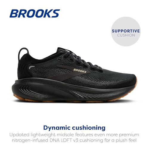Brooks Brooks Men’s Adrenaline GTS 25 Supportive Running & Walking Shoe - Black/Biscuit - 7 Medium