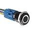 ESUPPORT 16mm 12V 3A Car White LED Light Angel Eye Metal Push Button Toggle Switch Socket Plug Latching Black Shell