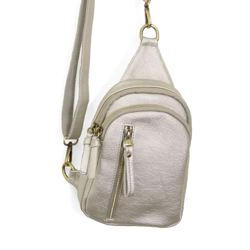 Image of Joy Susan Skyler Sling Bag: Vegan Leather, Zippered Closure, Brass Plated Hardware
