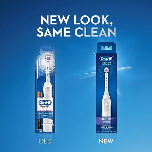 Oral-B Pro 100 3D White, Battery Powered Electric Toothbrush, White - image 7