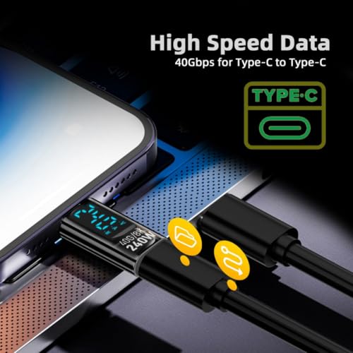 Image of chenyang USB C Digital Display Adapter, USB 4.0 Type C Male to Female 40Gbps 8K@60Hz Data Transfer PD 240W Fast Charging Power Meter Tester Converter Adapter