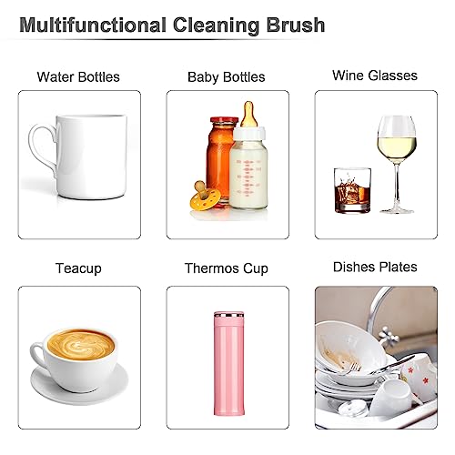 Image of Rechargeable Electric Bottle Brush Cleaner Set, 360 High Speed Rotation Silicone Cleaning Brush with Bottle Brush, Pacifier Brush, Straw Brush, Perfect for Baby Bottle,Cup, Kitchen Utensils