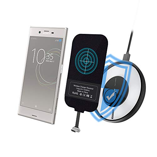 Image of Nillkin Wireless Charger Receiver, Nillkin Magic Tag Qi Wireless Charger Charging Receiver Patch Module Chip for Samsung A8, Huawei Mate8 and Other Micro USB Narrow-Side Up Qi-Enabled Devices (Black)