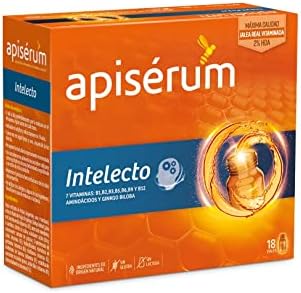 APISERUM Intelecto Viales Bebibles - Favorece el Rendimiento Intelectual, Concentración y Memoria , Multivitamínico con Jalea Real, Vitamina B, Aminoacidos y Ginkgo Biloba