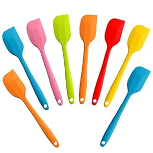 8 Pieces Silicone Spatulas,8.5 inch Non-stick Spatulas with Stainless Steel Core,Heat Resistant-500℉, One Piece Design,Food Grade Silicone, Dishwasher Safe, for Mixing,Cooking,Baking (8.5 inch)
