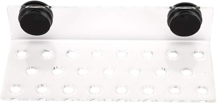 Zerodis Fish Acrylic Bracket Base, Aquarium Rack Bracket Transparent Bracket Holder Frag Plugs Rack Suction Cup(23Holes)