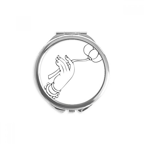 Miroir de poche lotus bouddhisme idée cadeau miroir rond maquillage dessin à la main