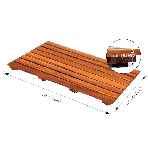 VaeFae Teak Shower Mat, Non-Slip Bath Mat, Luxury Spa Mat, Wooden Mat for Bathtub (Large) by VaeFae - Image 3