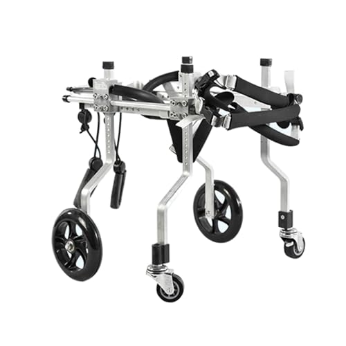 Silla de ruedas ajustable para perros con 4 ruedas de soporte completo 3