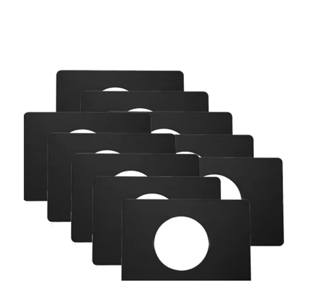 Gentryroo Black 10Pcs Stainless Steel Door Lock Reinforcement Plate, Circular Fix Repair