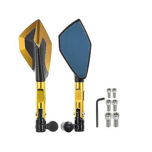 に適合する ドゥカティ に適合する モンスター 400/600/900/1100 M400 M900 S4R S4RS S2R 695 S DS ユニバーサルオートバイバックミラーサイドミラー(B-Gold)