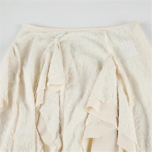 Women’S Lace Spliced Irregular Skirts Summer Retro Long Skirts Eleagnt Classical2