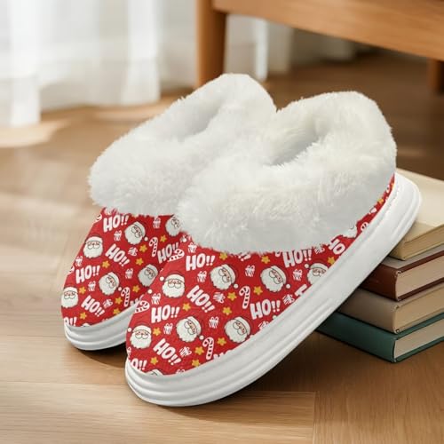 Christmas Warm House Shoes for Women Comfortable Plush Fluffy House Slippers for Woman Comfy Womens Houseshoes2