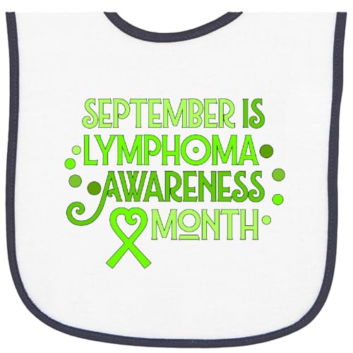 inktastic Lymphoma Awareness- Lime Ribbon over Sunrise Baby Terry Cloth Bib