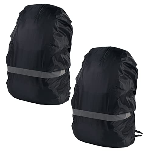POPETPOP Funda Impermeable para Mochila 2Pcs con Tira Reflectante Cubierta De Mochila para Camping y Senderismo Protección contra La Lluvia y El Polvo Tamaño M 30