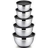 schüssel schwarz blau GUTES DESIGN - Alle Deckel sind luftdicht, um Lebensmittel frisch zu halten, Jeder Deckel hat auch zwei erhabene Fingerhaltebereiche oben, um den Deckel leicht zu entfernen, Alle Schalen können zur einfachen Aufbewahrung gestapelt werden, um Platz in der Küche zu sparen