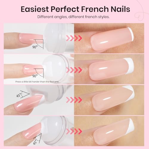 Image of Beetles French Tip Nail Stamp 3Pcs Silicone Nail Stamp Kit