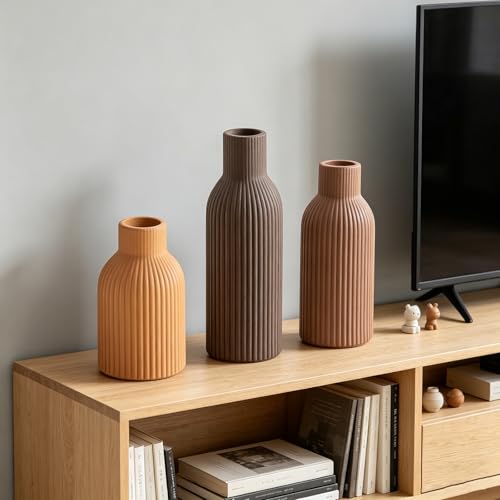 Jarrones de cerámica para decoración del hogar que transforman espacios vacíos café 8
