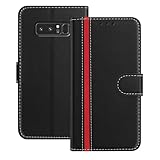 Mo Beauty Coque Compatible avec pour Samsung Galaxy Note 8,Cuir PU Portefeuille Rabat Clapet Case [Fermeture magnétique] [3 Porte Cartes] [ Antichoc Stand ] Etui pour Samsung Note 8(Noir)