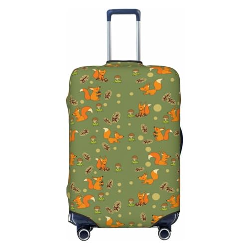 Travel Luggage Cover - Cute Squirrel No.20001 Washable Suitcase Covers Protector Fits 18-32 Inch Luggage