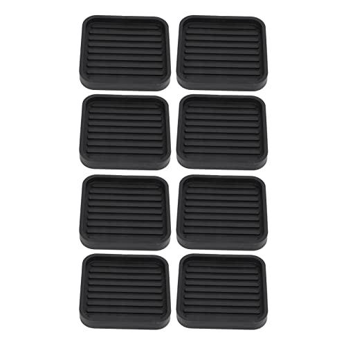 TeamSky Almohadillas Antivibración De Goma, Posavasos De Cama De 8 Uds con Alfombrilla Antideslizante para Refrigerador, Lavadora, Mueble De Sofá (Negro)