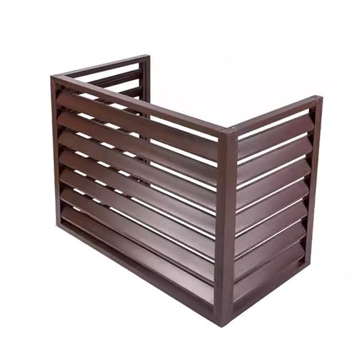 Abdeckung für Klimaanlagen im Freien, schützende Abdeckung für AC- Einheit, passend für 3P- Wärmepumpe, Aluminiumkonstruktion, wetterfest, braun, Größe: 110 x 60 x 80 cm, langlebiger und sti