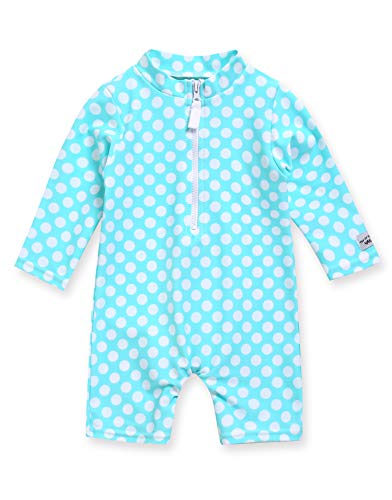 Image of VAENAIT BABY Zip & Snap Rash Guard Swimsuit, UPF 50+ One-Piece Long Sleeve Swimwear, Quick Dry Infant Beach Suit for 0~2T