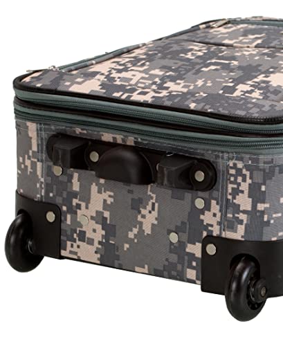 Image of Rockland Fashion Softside 4 Piece Luggage Set, Expandable, (14 inch Tote /19 inch /24 inch /28 inch), Acu Camo