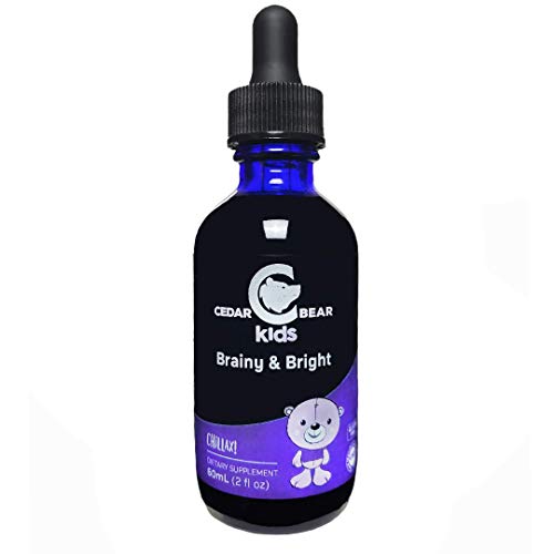 Cedar Bear Brainy & Bright for Kids a Liquid Herbal Supplement That Supports Calm Behavior and Mental Focus, Soothes The Nervous System, and Calms Nerves 2 Fl Oz